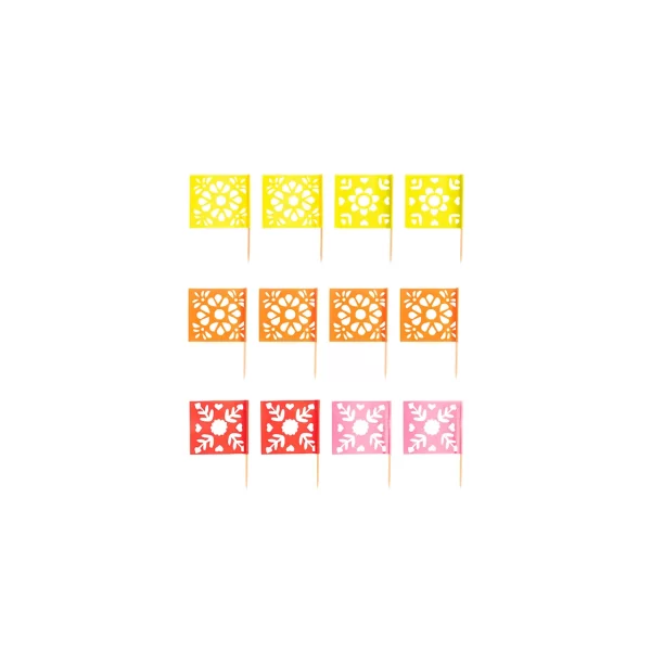 Palillos papel picado para fiesta mexico