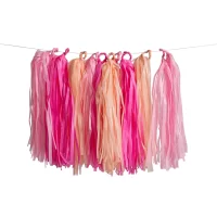 Cortina de Pompones de Papel Rosa