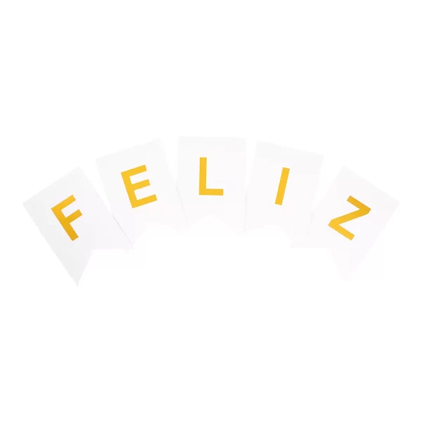 Banderín Mate Feliz Cumpleaños Blanco México
